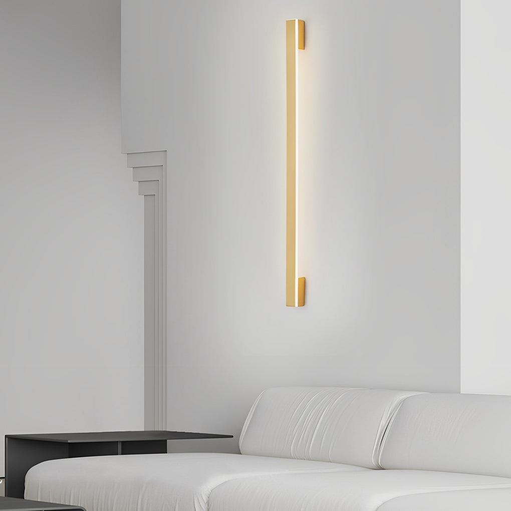 Long Strip Minimalist Three Step Dimming LED Copper Modern Wall Lamp-Lighom