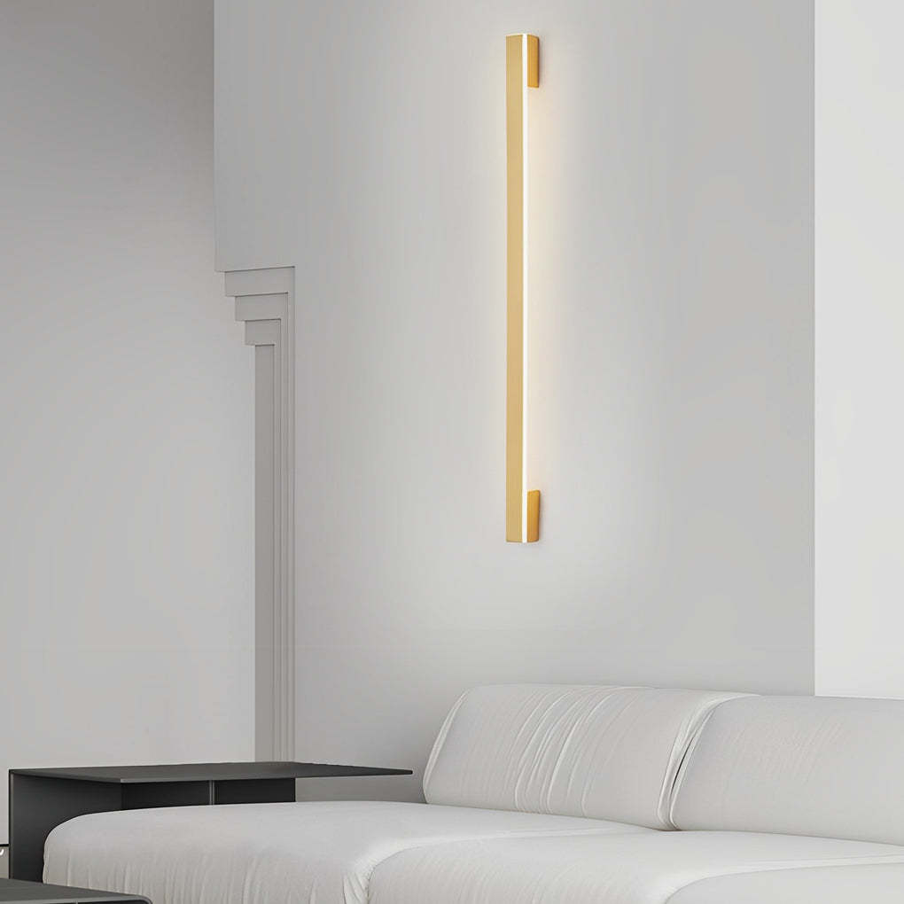 Long Strip Minimalist Three Step Dimming LED Copper Modern Wall Lamp-Lighom