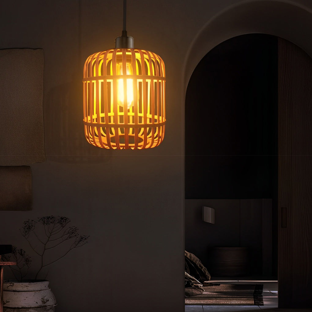 Handmade Rattan Lantern Minimalist Japanese Pendant