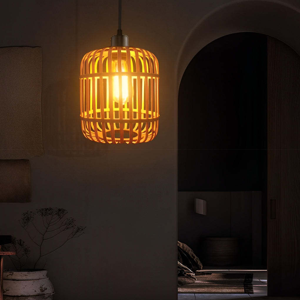 Handmade Rattan Lantern Minimalist Japanese Pendant