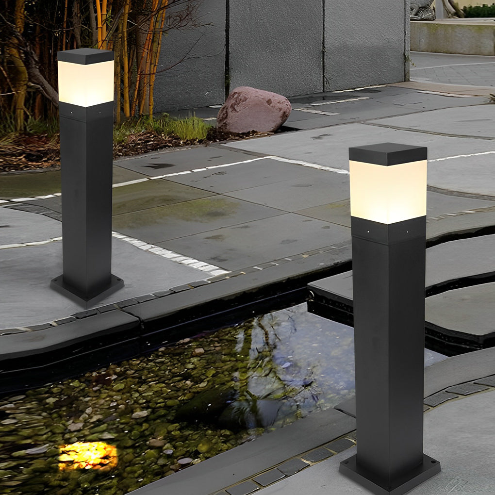 Minimalist Square Modern Outdoor LED Lawn Lamp