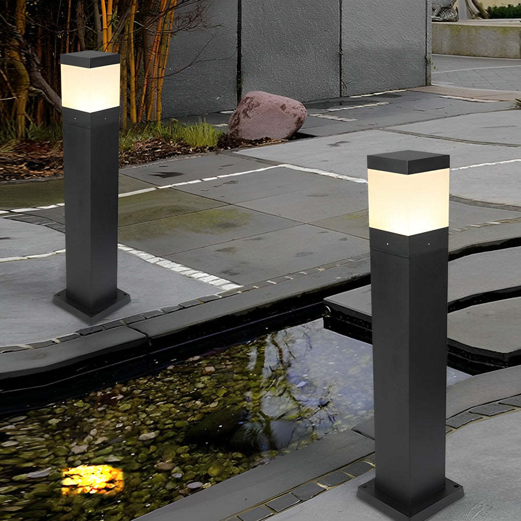 Minimalist Square LED Outdoor Light Modern Lawn Lamp for Elegant Home Exterior-Lighom
