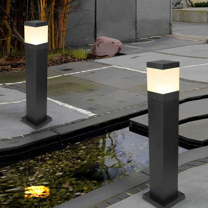 Minimalist Square LED Outdoor Light Modern Lawn Lamp for Elegant Home Exterior-Lighom