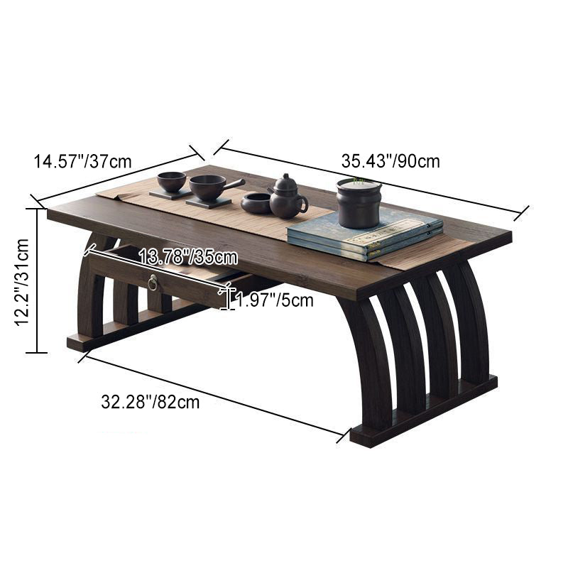 Japanese Curved Bamboo End Table