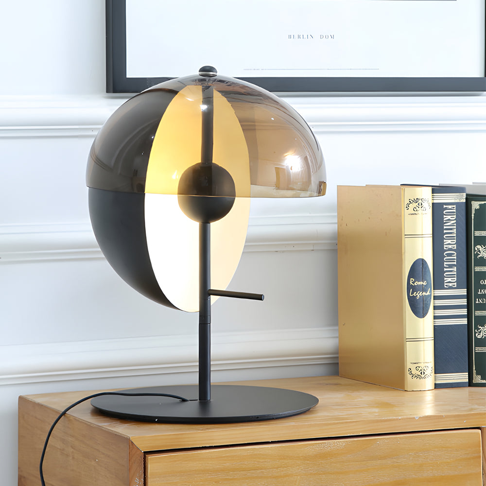 Modern 2-half-sphere novelty white table lamps, Lighom