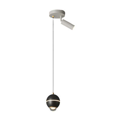 Small Metal Ball Modern Pendant with Spotlights