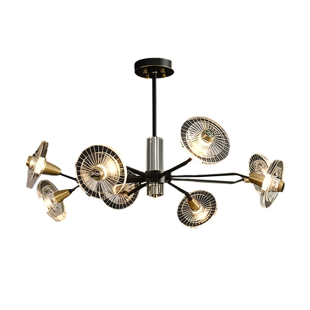 6/8-Light Flower Crystal Copper Post-Modern Chandelier