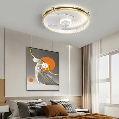 Ring LED 3-Step Mute Gold Modern Ceiling Fan