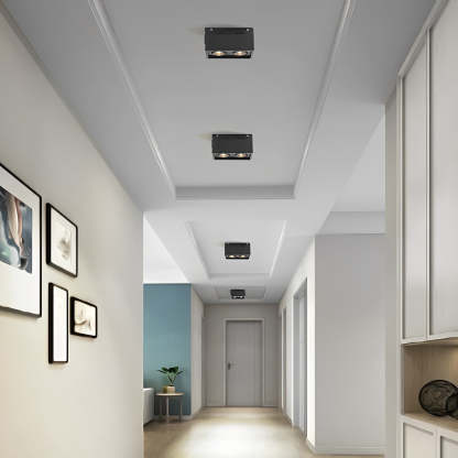 Rectangular 2-Light Adjustable LED Modern Surface Spotlight