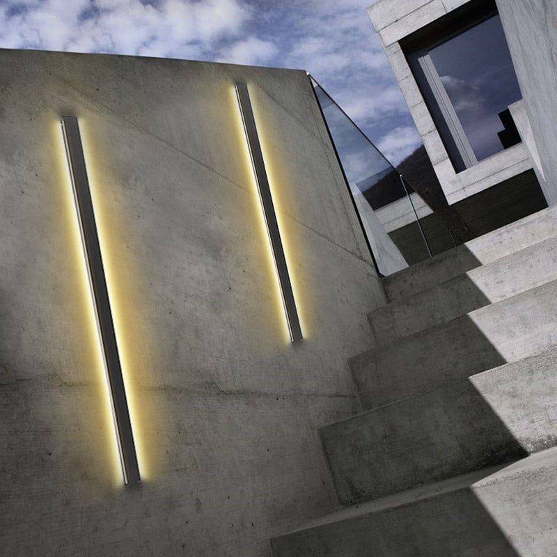 LED Long Strip Metal Waterproof Black Minimalist Outdoor Wall Lights-Lighom