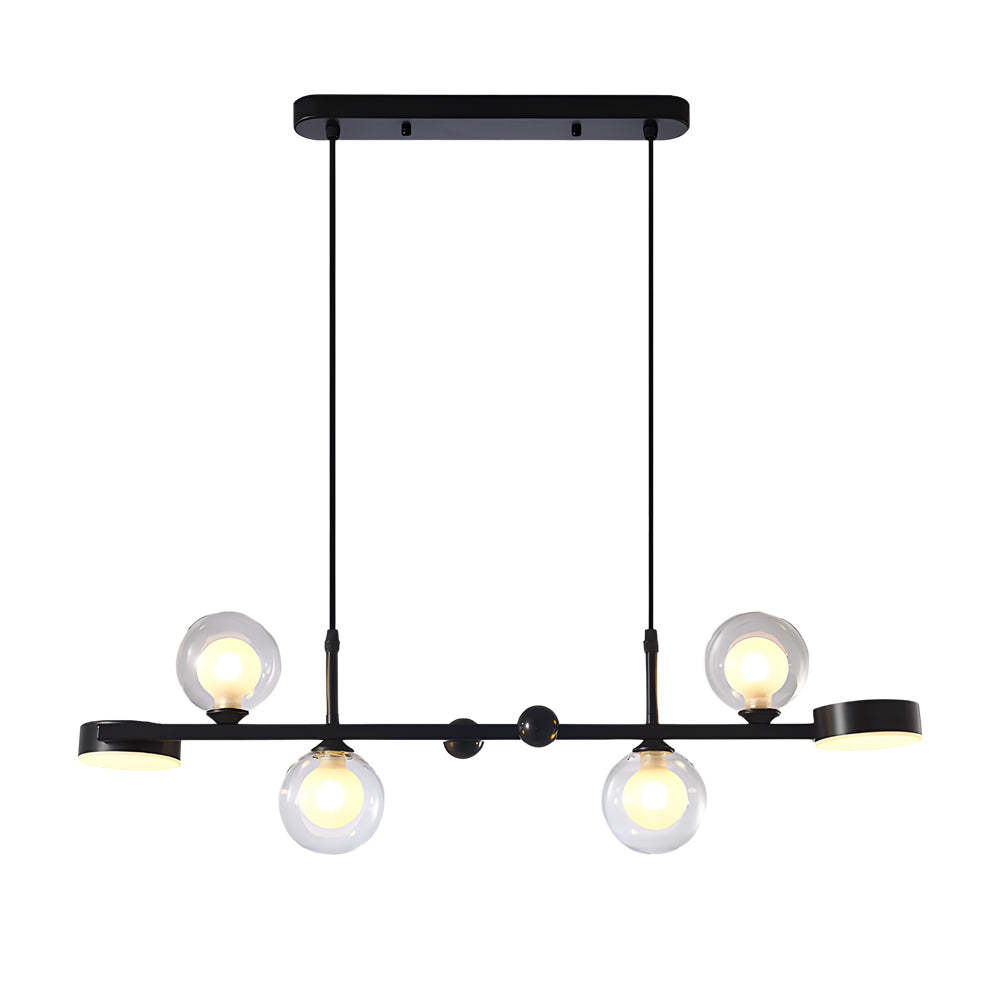 Dimmable Glass Ball LED Long Dining Chandelier