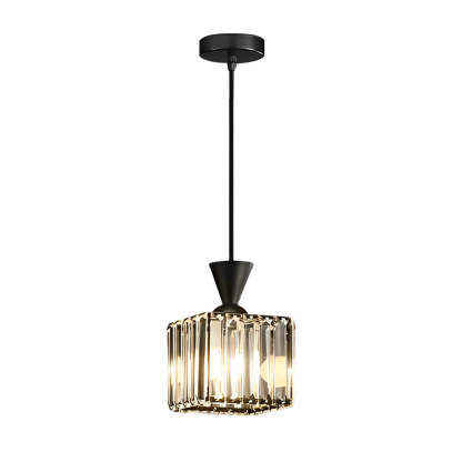 Round Metal Crystal Dimmable Modern Pendant