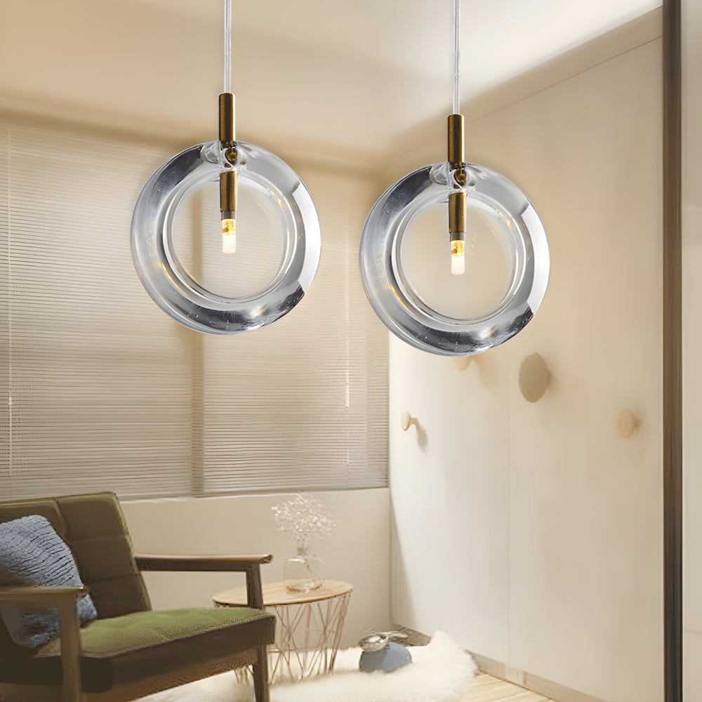 Postmodern round white pendant lighting — Transparent