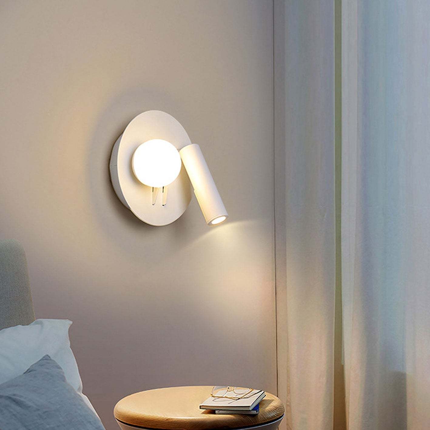 Nordic Round Square Acrylic Iron LED Reading Wall Sconce