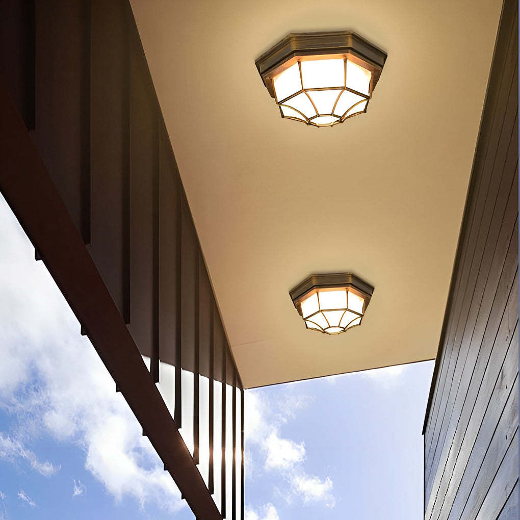 Outdoor Waterproof Aluminum Glass LED European Ceiling Light