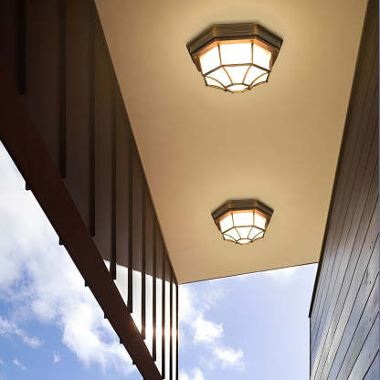 Outdoor Waterproof Aluminum Glass LED European Ceiling Light