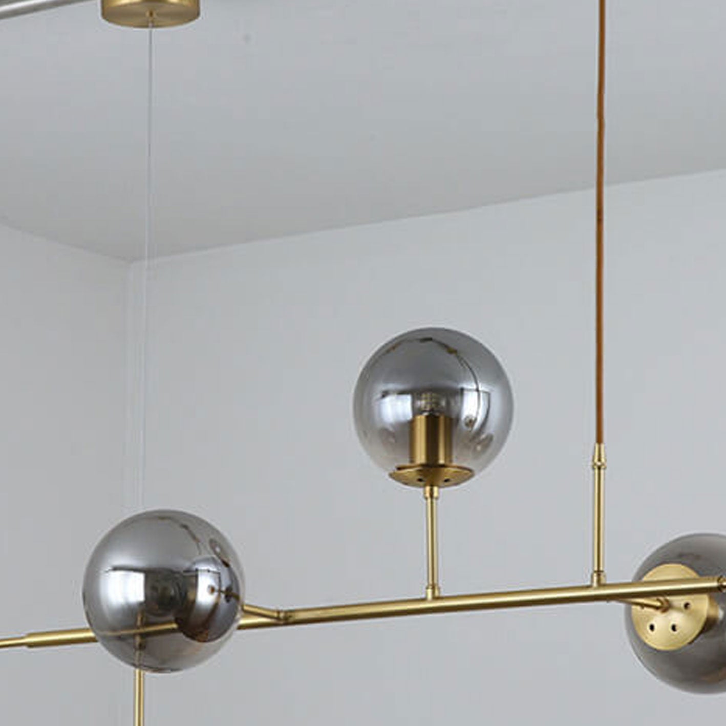 Minimalist Long Glass Globe Island Chandelier