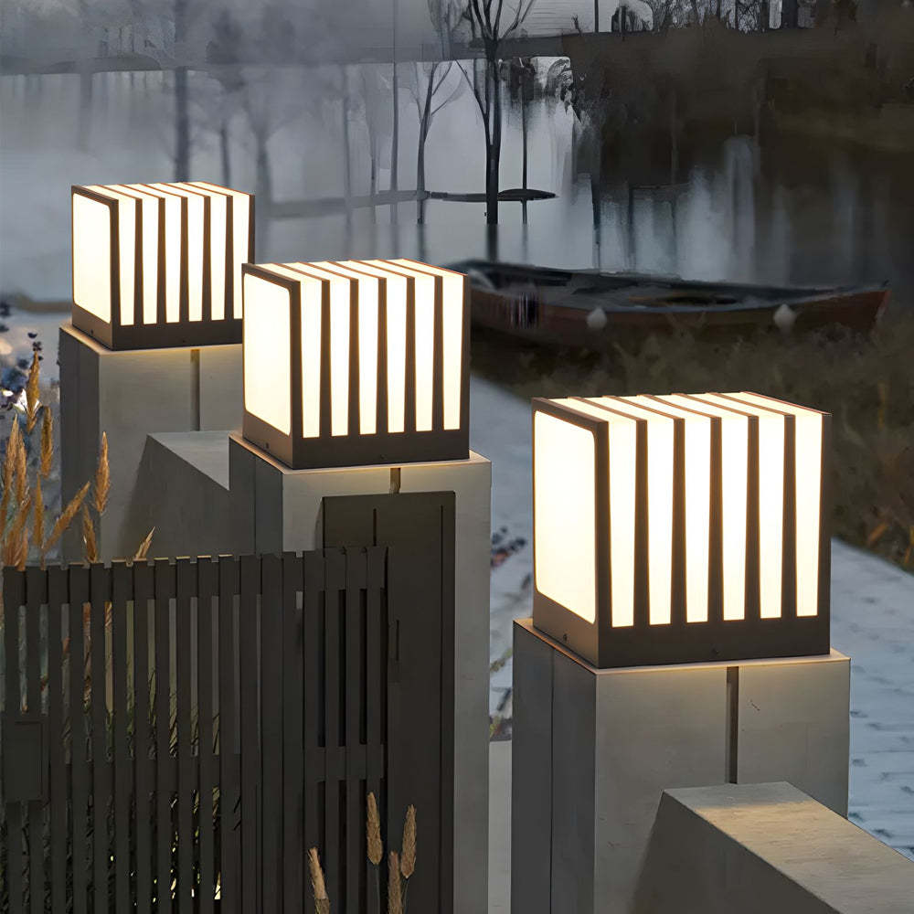 Square Outdoor Column Deck Fence Post Light Waterproof for Garden-Lighom