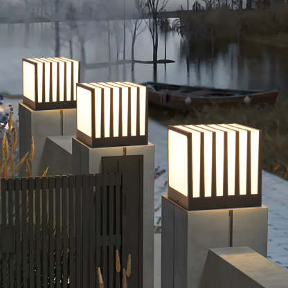 Square Outdoor Column Deck Fence Post Light Waterproof for Garden-Lighom