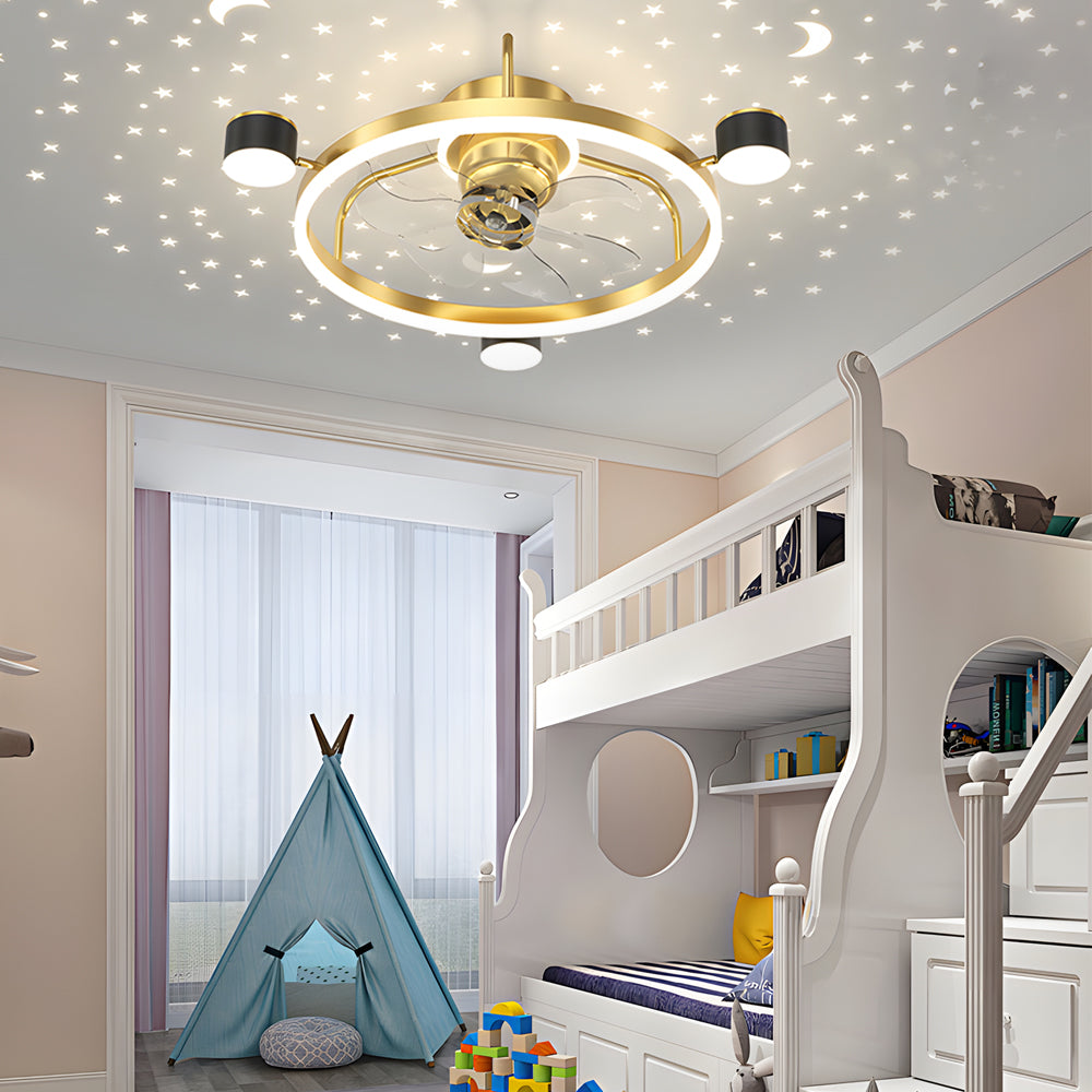 Star Moon Projection 3-Step Modern Fan