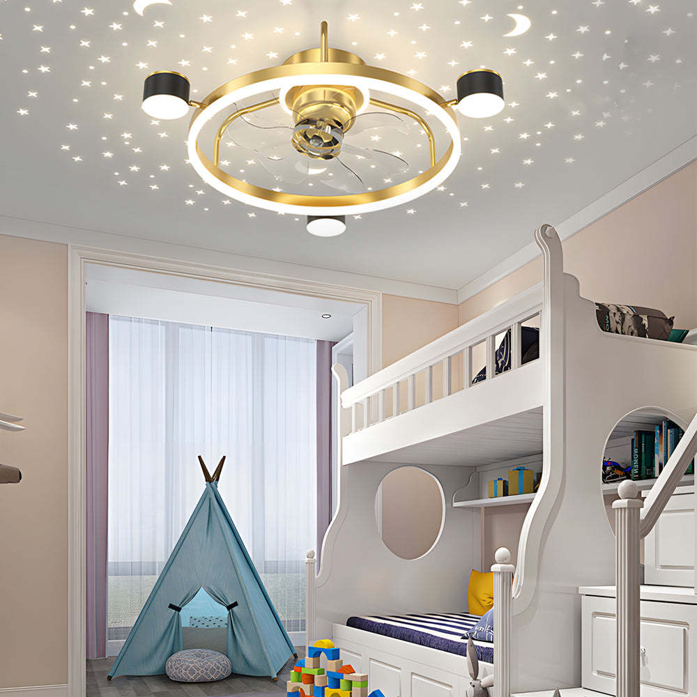 Star Moon Projection 3-Step Modern Fan