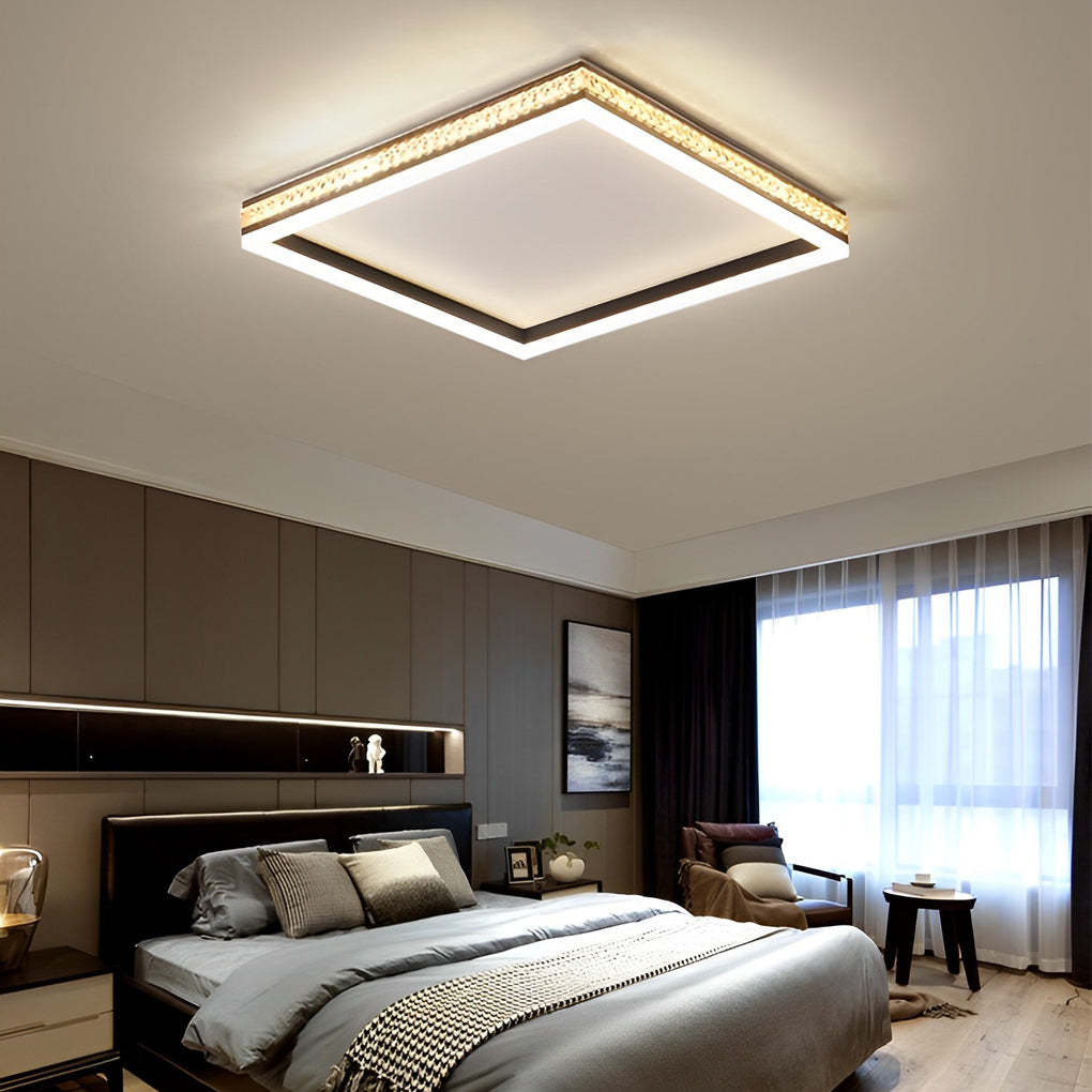 Round Dimmable Remote Modern Ceiling Fixture
