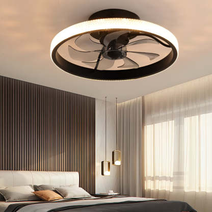 Round Inverter Mute LED Dimmable Bladeless Ceiling Fan