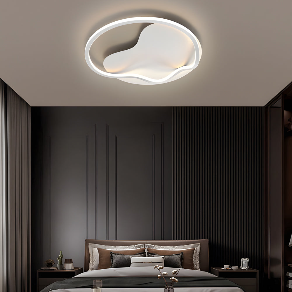 Round Minimalist LED Dimmable White Modern Ceiling Light