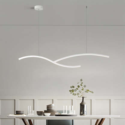 Black White Wave Linear LED Pendant