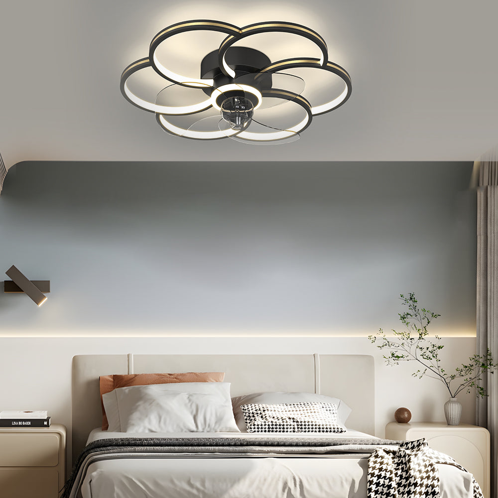 Flower 3-Step Dimming LED Silent Modern Fan