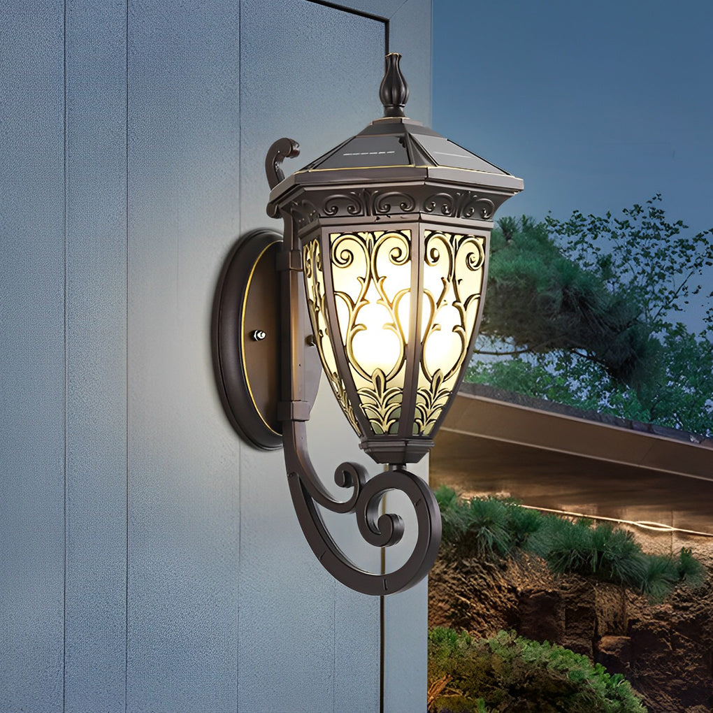 Modern american flower black outdoor wall lighting in metal — Hardwired