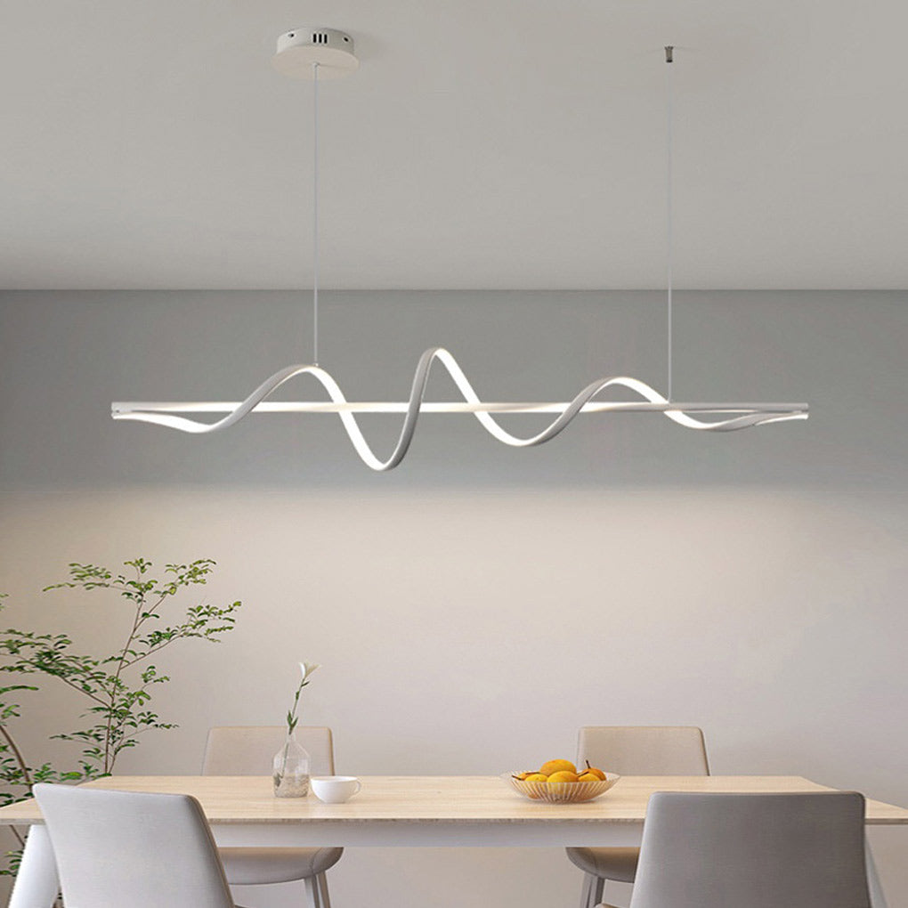 Wavy Rotating Ring Dimmable LED Nordic Chandelier