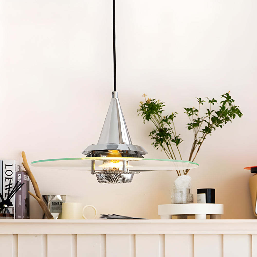 Transparent Glass UFO Modern Pendant Light