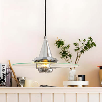 Transparent Glass UFO Modern Pendant Light
