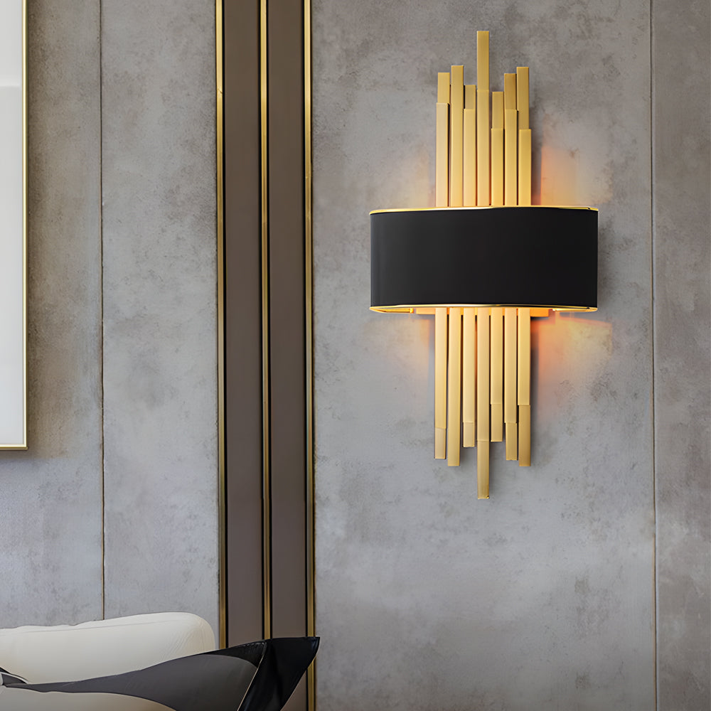 Lighom decorative postmodern synthetic wall sconces for bedroom or living room — 11.8" L x 5.5" W x 21.7" H / Matte Black