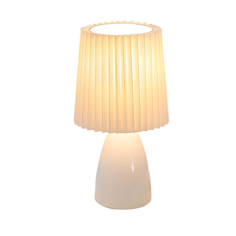 12" Pleated-Shade Glass Dimmable Table Lamp