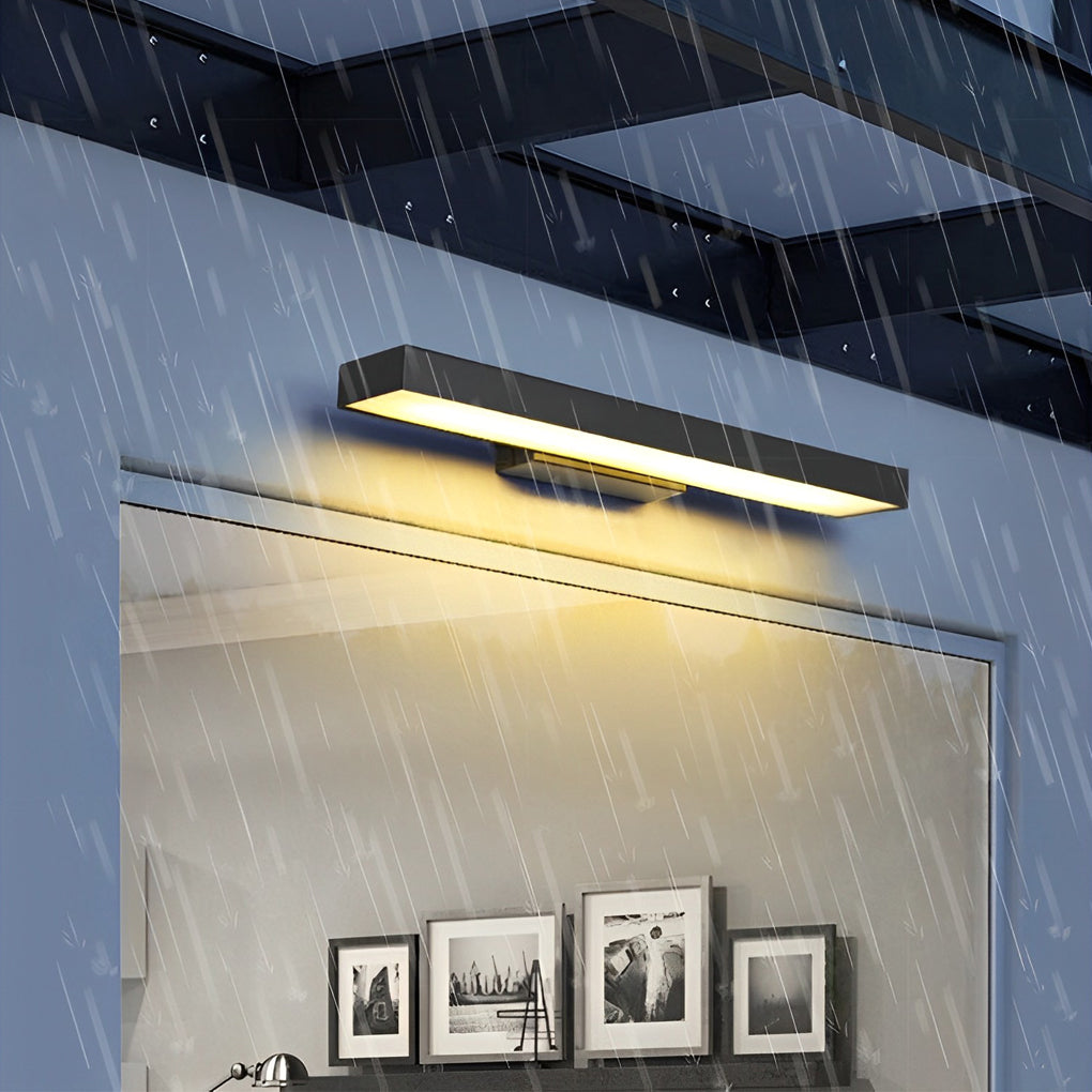 Outdoor Motion Sensor Black Rectangle Wall Light-Lighom