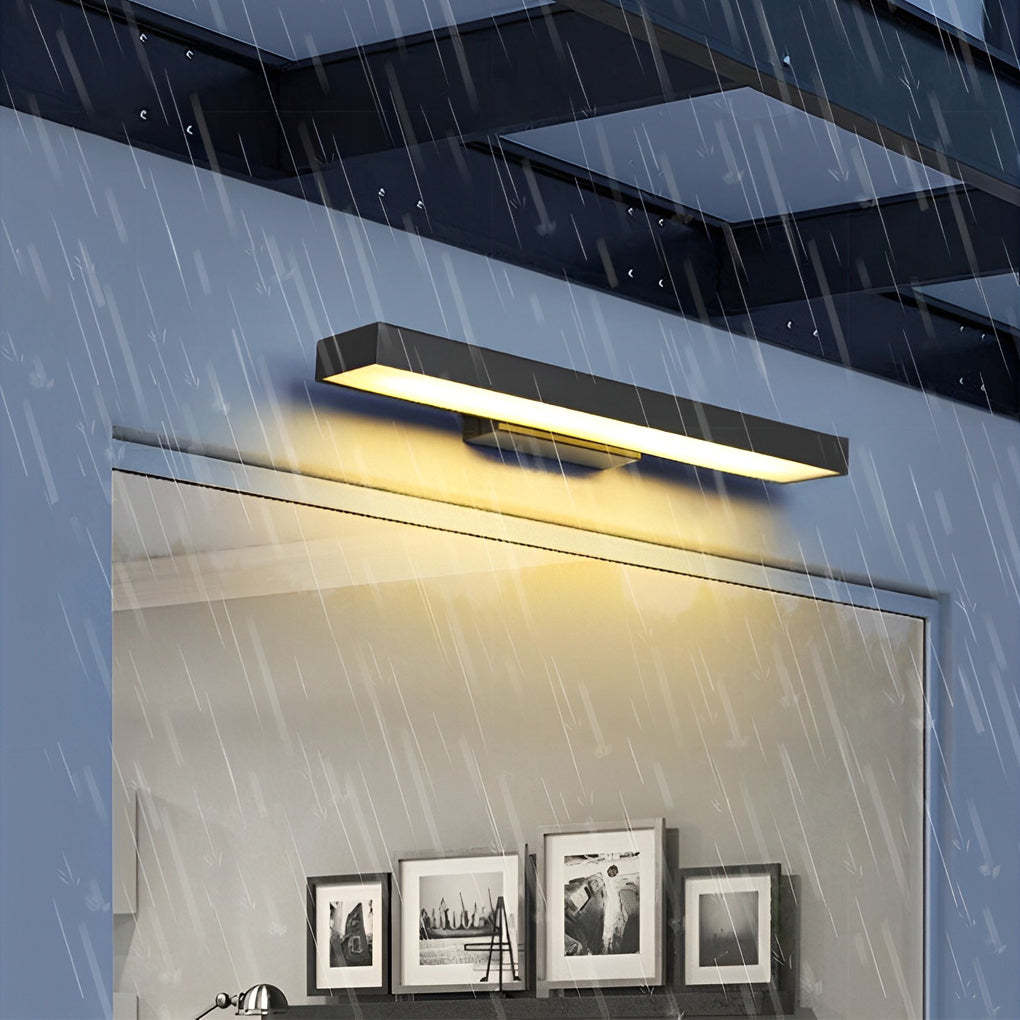Outdoor Motion Sensor Black Rectangle Wall Light-Lighom