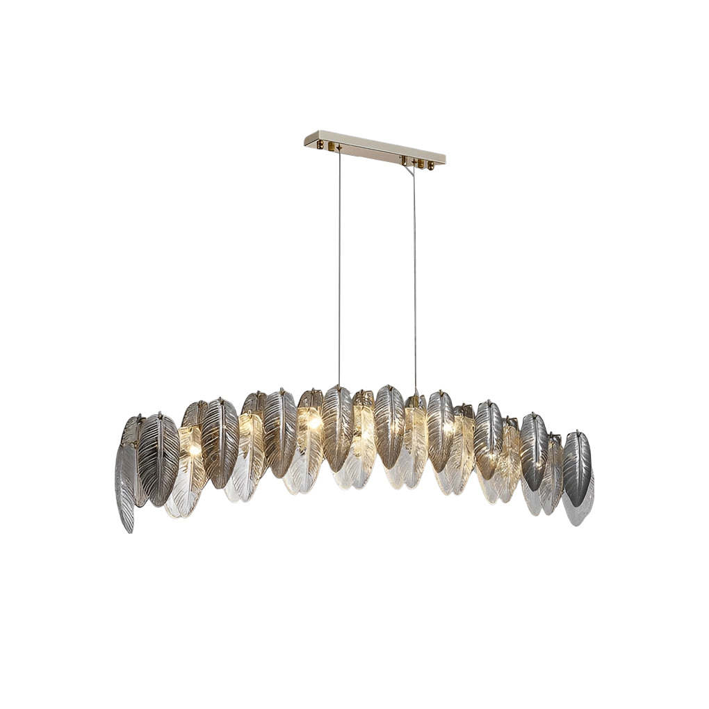 Romantic Creative Feathers Glass Three Step Dimming Modern Chandelier-Lighom