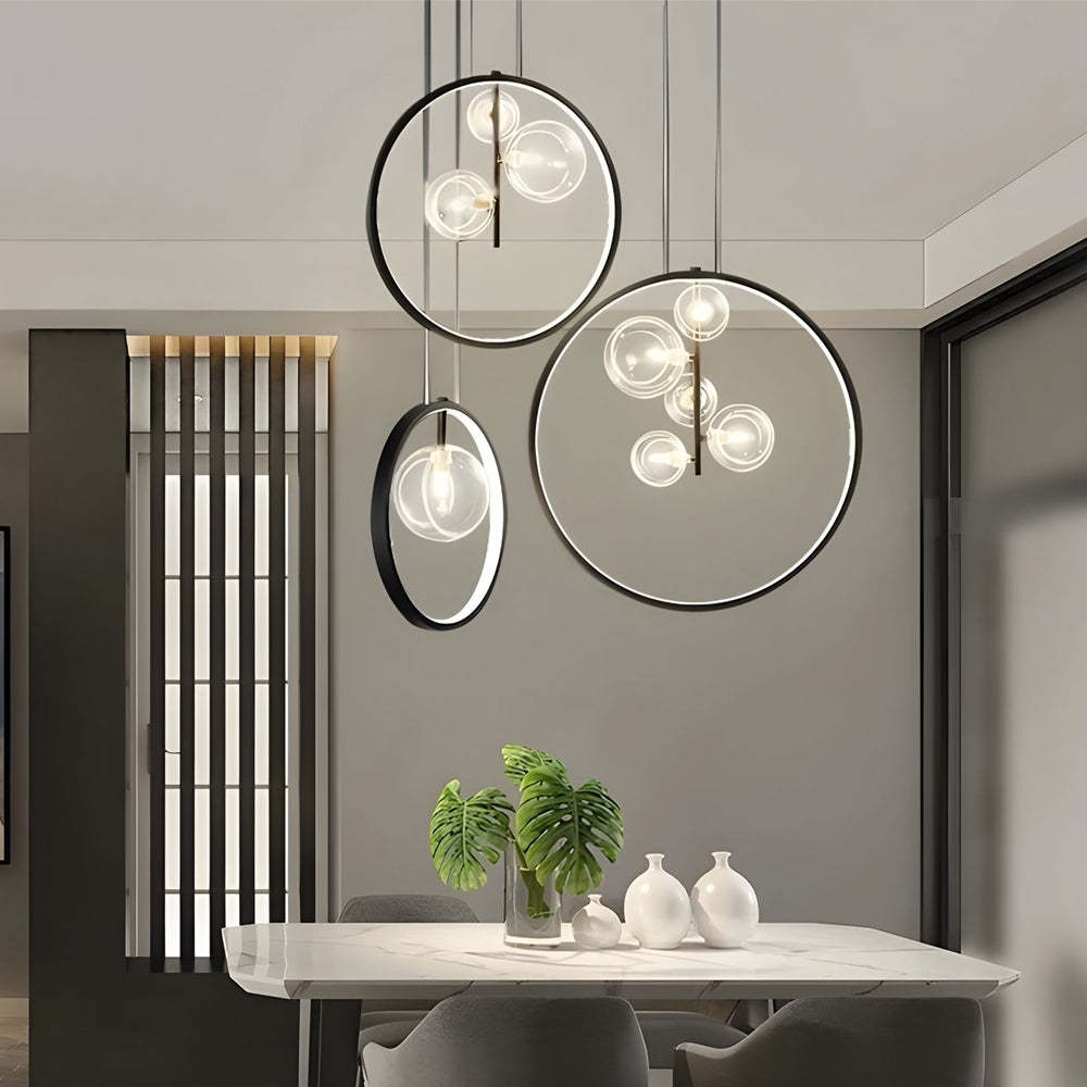 Bubi Black Glass Bubble LED Pendant Light