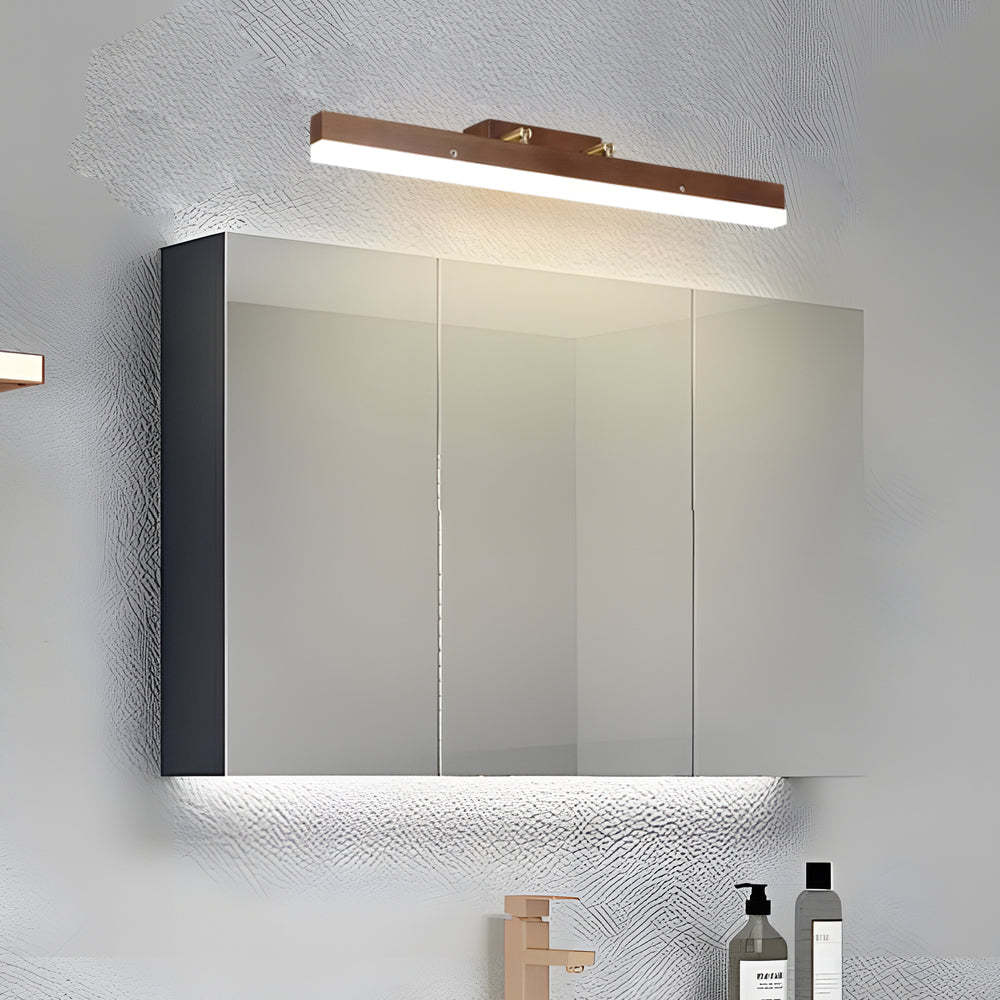 31" Walnut LED Warm White Modern Bathroom Vanity Light