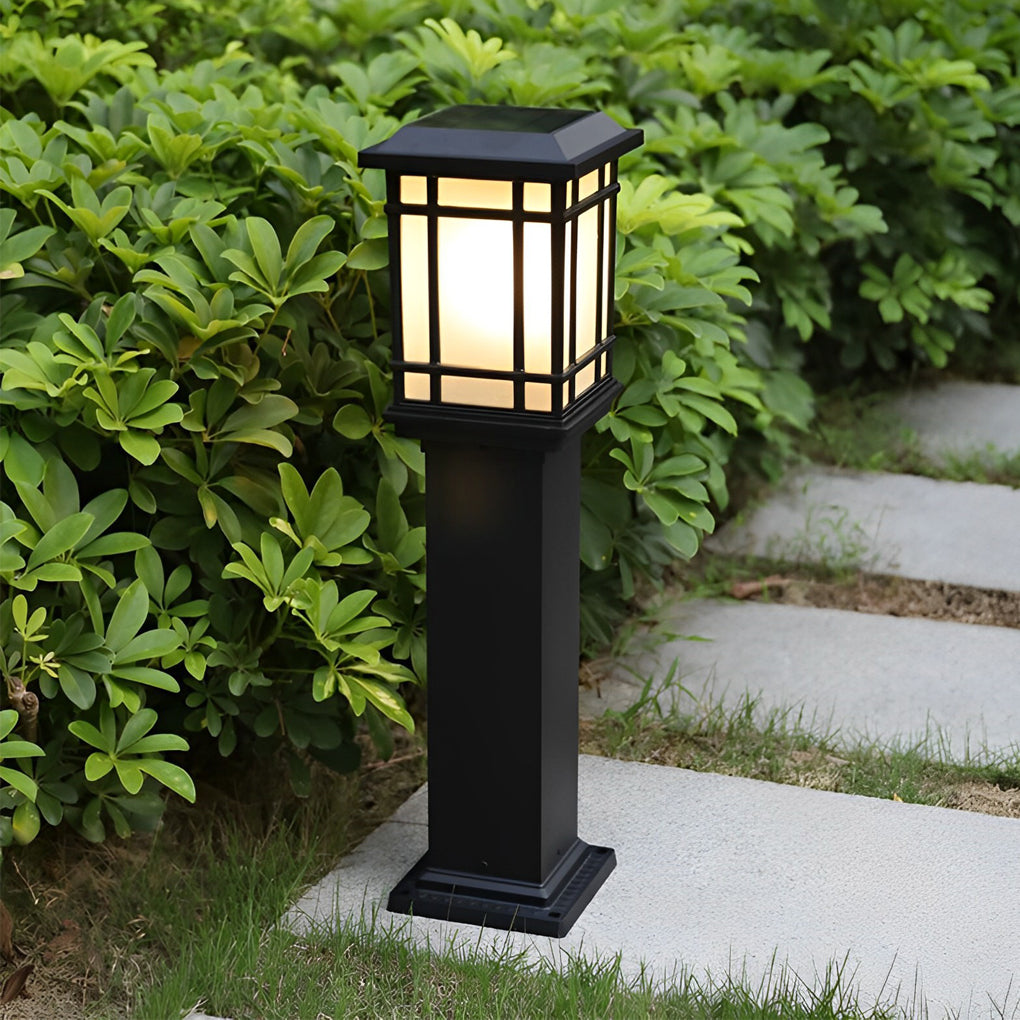 Waterproof Outdoor Three Step Dimming Black Modern Solar Path Lights-Lighom