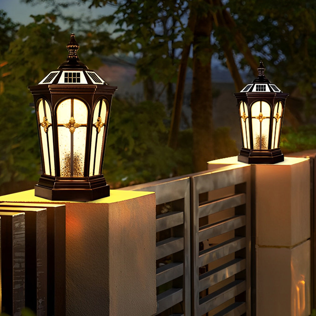 Three Step Dimming European Solar Fence Post Light