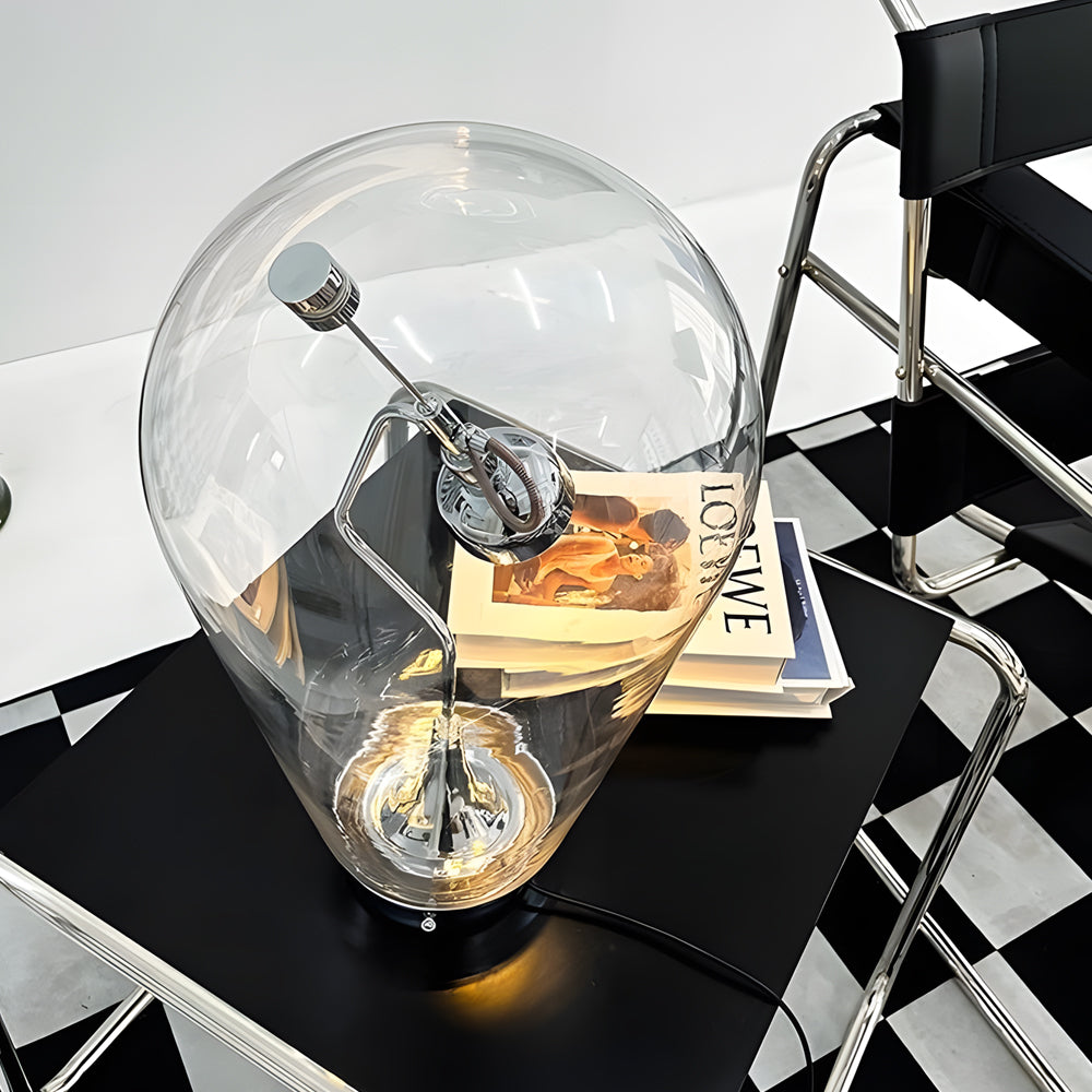 Touch-Dimming Glass Bulb Desk Lamp with Industrial Magnetic Control Design-Lighom