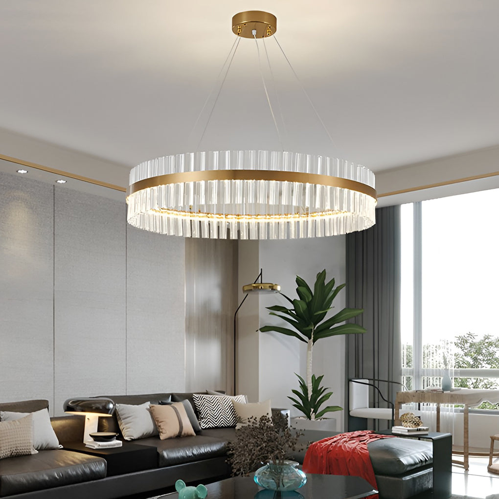 Lighom modern round gold chandeliers — 24" Diameter