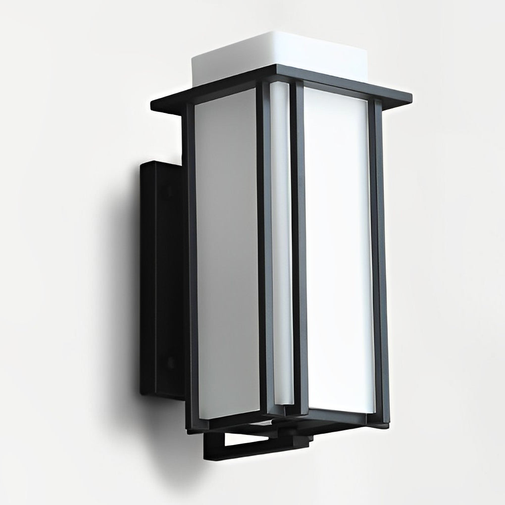 Square Waterproof LED Black Retro Outdoor Wall Lamp Exterior Lights-Lighom