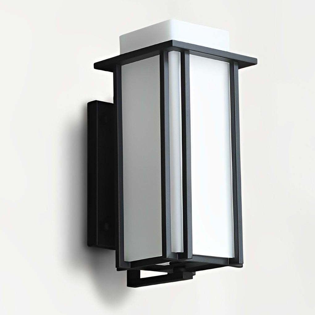 Square Waterproof LED Black Retro Outdoor Wall Lamp Exterior Lights-Lighom