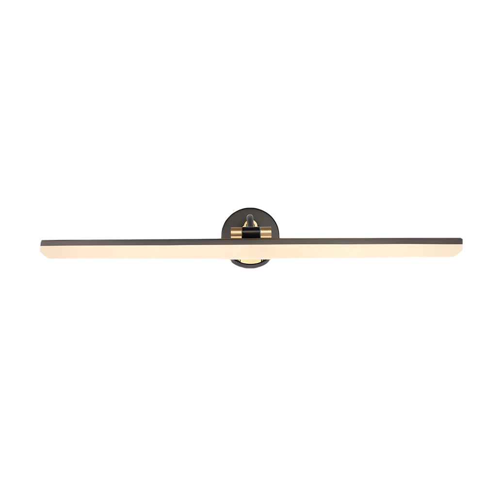 Adjustable LED Bathroom Vanity Mirror Light with Rotatable Flat Bar in Gold/Black Finish-Lighom