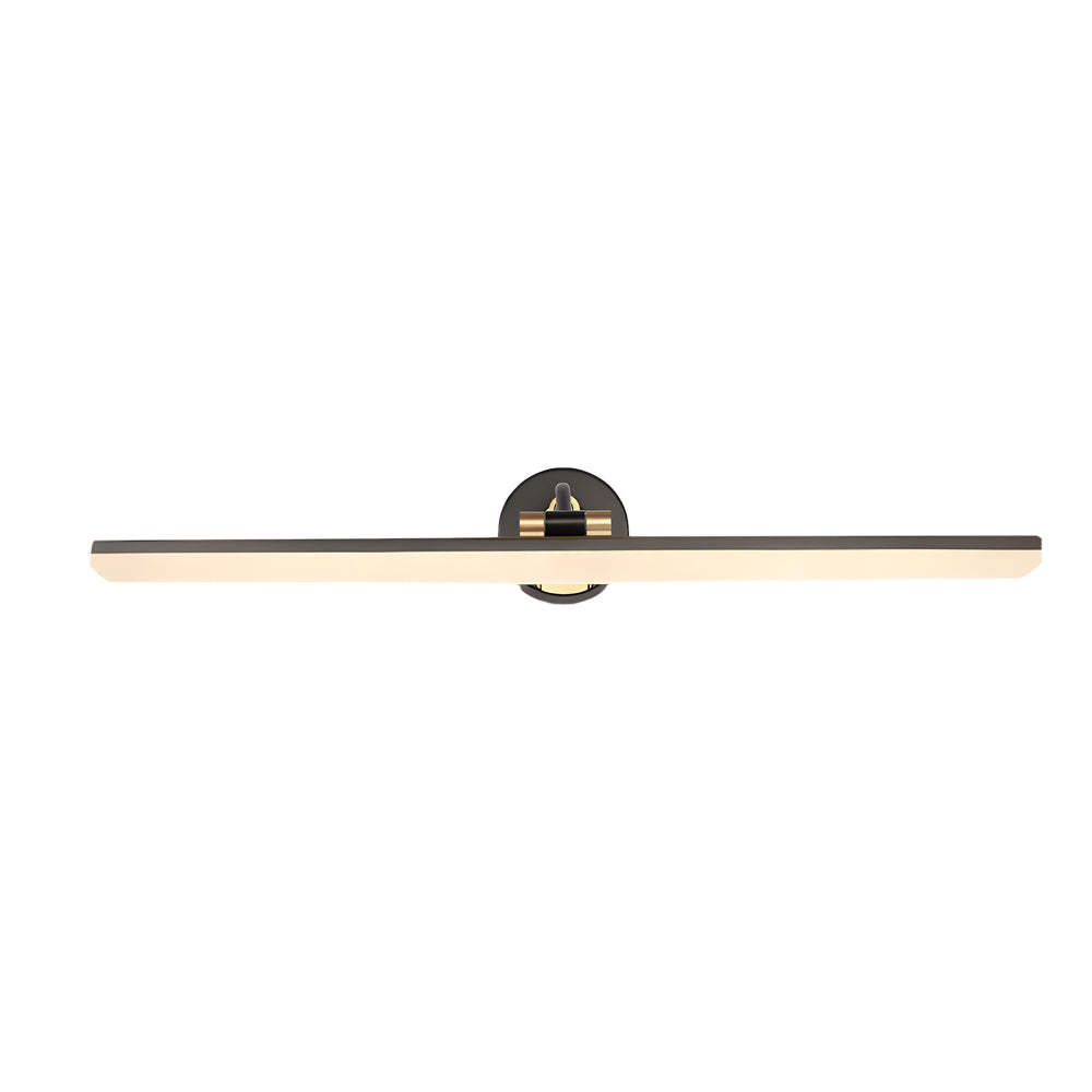 Adjustable LED Bathroom Vanity Mirror Light with Rotatable Flat Bar in Gold/Black Finish-Lighom