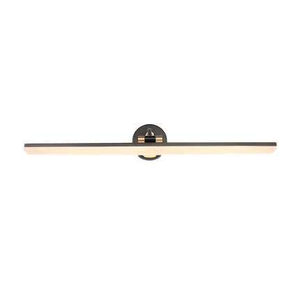 Adjustable LED Bathroom Vanity Mirror Light with Rotatable Flat Bar in Gold/Black Finish-Lighom